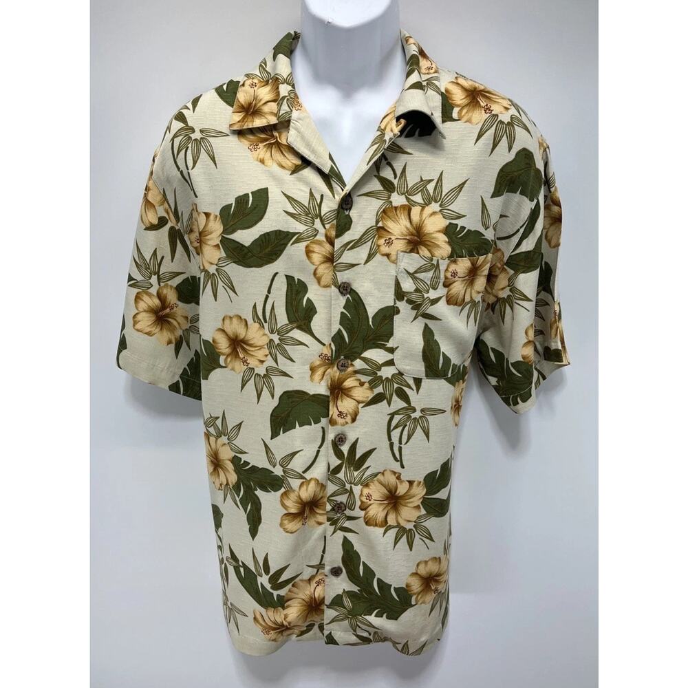 Mens La Cabana Multicolor Aloha Hawaiian Island Rayon SS Casual Shirt sz M